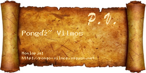 Pongó Vilmos névjegykártya